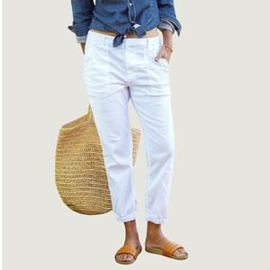 Frank & Eileen White Jameson Utility Jogger Italian Performance Linen Size 8